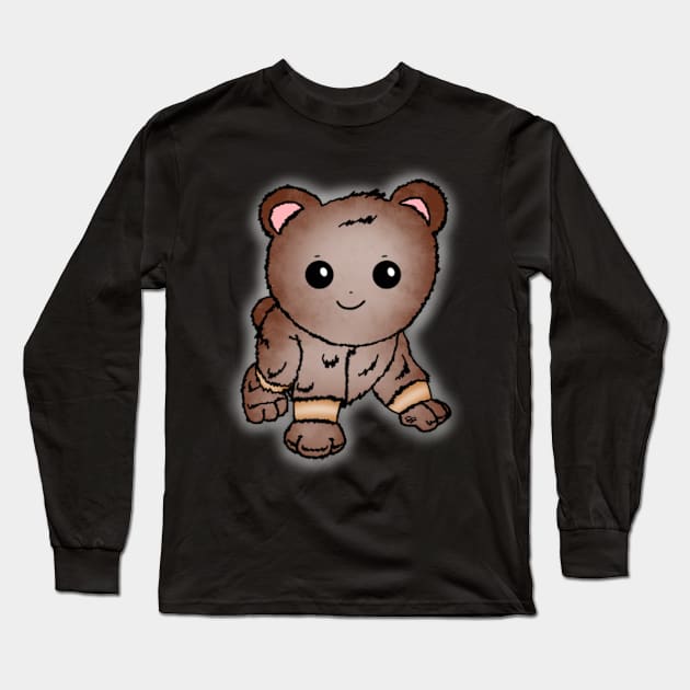 Cute Baby Brown Bear Long Sleeve T-Shirt by JennaBunnies